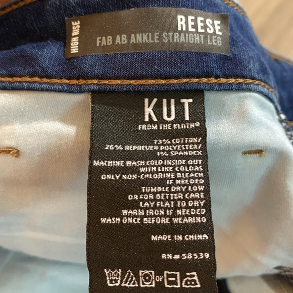Kut from the Kloth Reese Fab Ab Straight Leg Stretch Ankle Jeans size 20W - Picture 11 of 12
